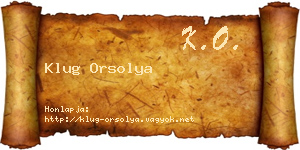 Klug Orsolya névjegykártya